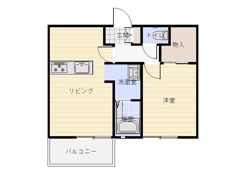 シャーメゾン本町(1LDK/1階)の間取り写真