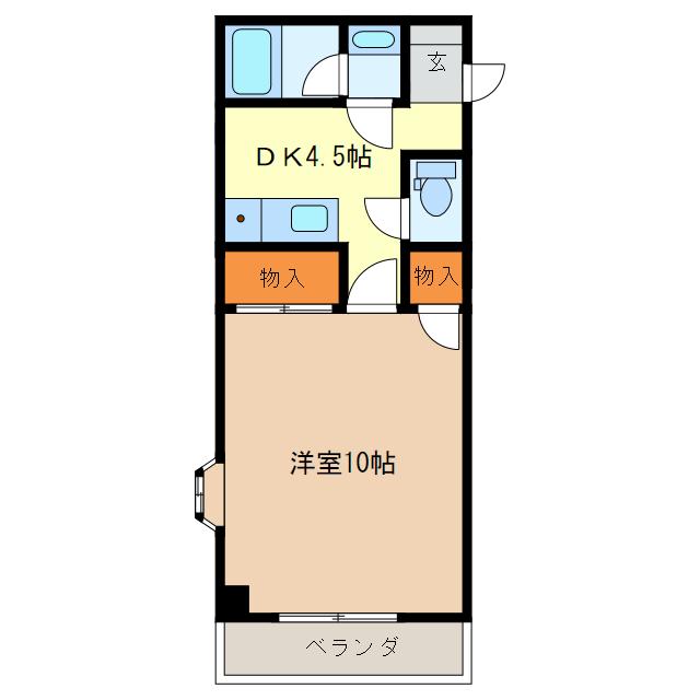 AZURE COURTE I(1DK/5階)の間取り写真