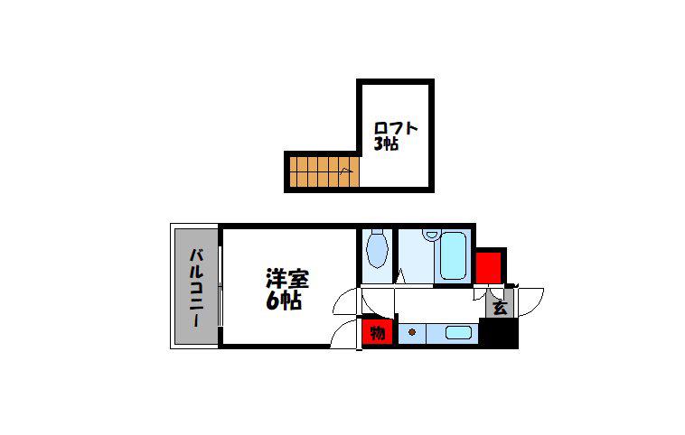 モーリックス立岩(1K/1階)の間取り写真
