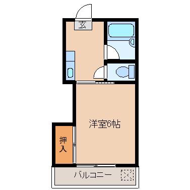 YOUコーポ(1K/4階)の間取り写真