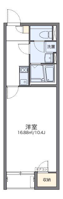 レオネクストアンソレイユE(1K/2階)の間取り写真