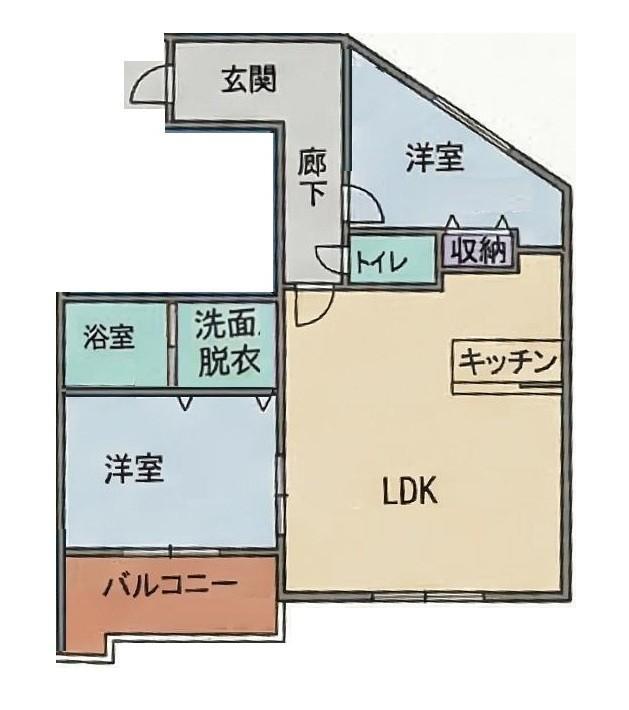 リーフ志免(2LDK/3階)の間取り写真