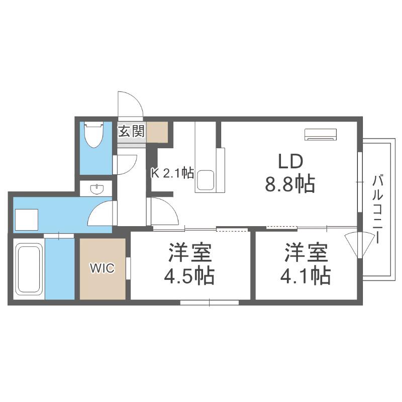 BALBONI山鼻(1SLDK/3階)の間取り写真