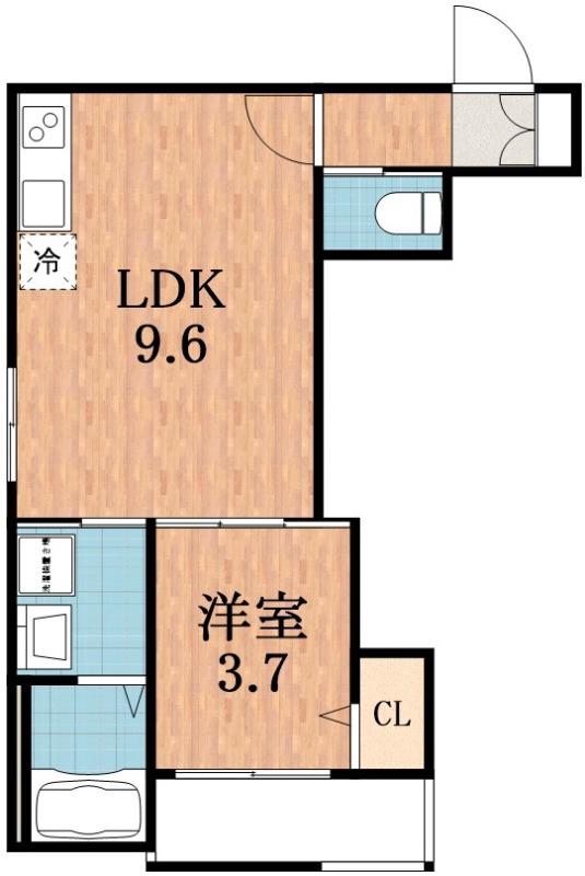アーバンヴィラ平野(1LDK/1階)の間取り写真