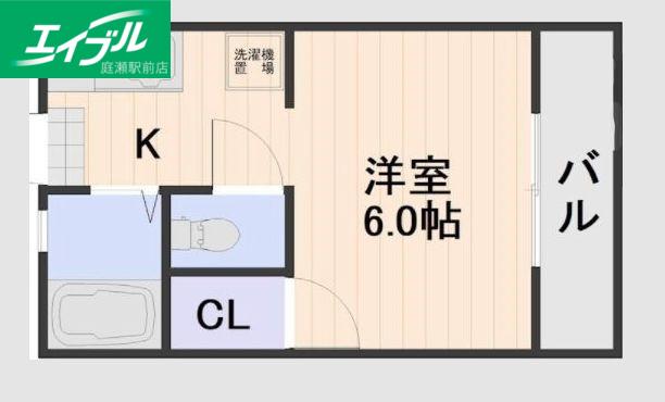 コーポKYⅡ(1K/1階)の間取り写真