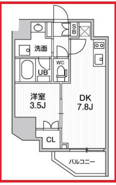 オルタナ亀戸III(1DK/2階)の間取り写真