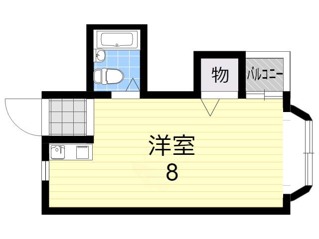 シャイン廣瀬(ワンルーム/2階)の間取り写真