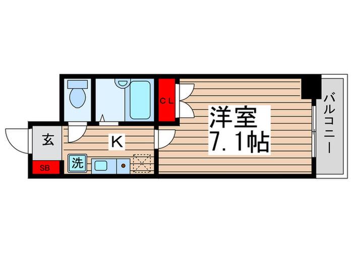 レジディア南行徳(1K/2階)の間取り写真