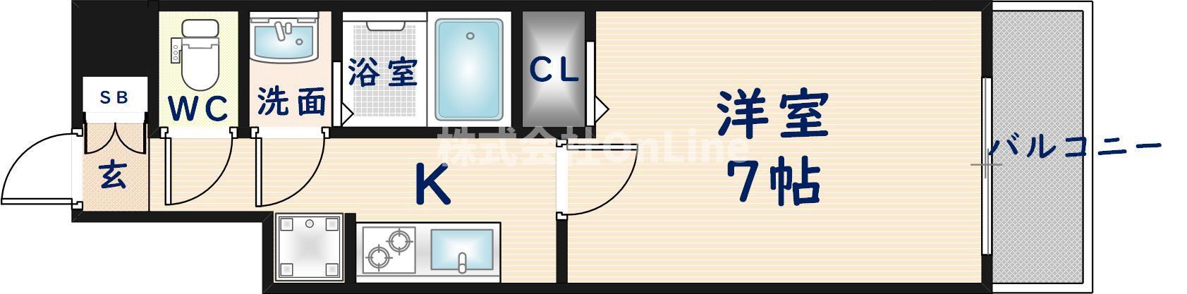 D.CLAREST玉造(1K/5階)の間取り写真