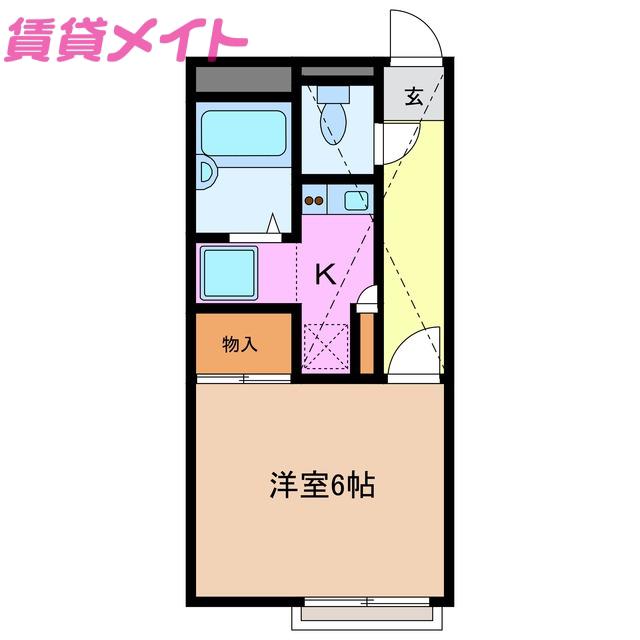 SJ UNEME(1K/2階)の間取り写真