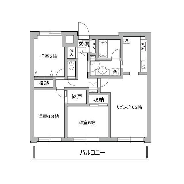 アソシエール練馬春日町(3LDK/3階)の間取り写真
