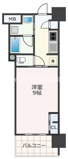 RJRプレシア熊本駅前(1K/10階)の間取り写真