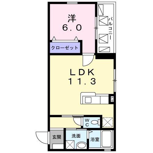コンフォール世田谷(1LDK/3階)の間取り写真