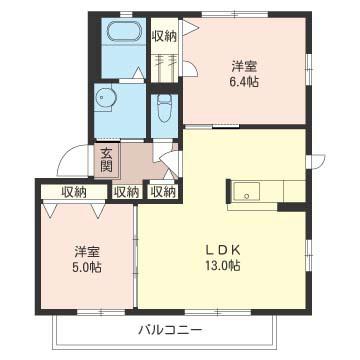ファイントゥモロー(2LDK/2階)の間取り写真