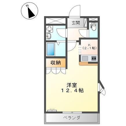 コンチェルト笠岡D(1K/2階)の間取り写真