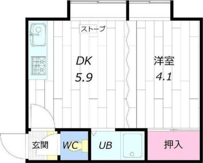 クルーズハウス北31条B棟(1DK/3階)の間取り写真
