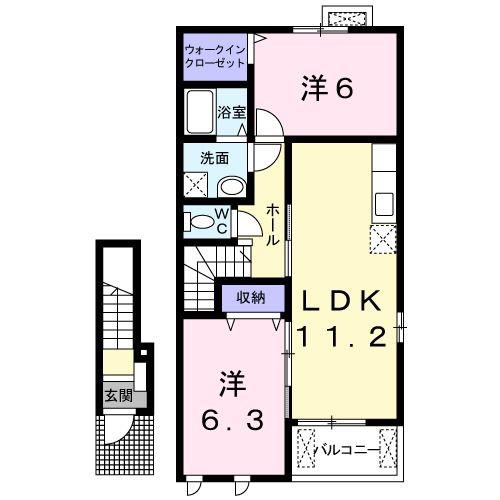 フォレスタ 2(2LDK/2階)の間取り写真