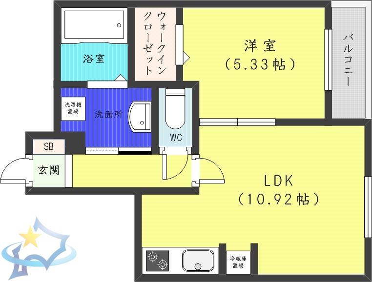 MAISON LETICIA(1LDK/3階)の間取り写真