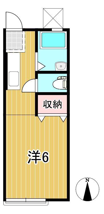 MSハイツ(1K/1階)の間取り写真