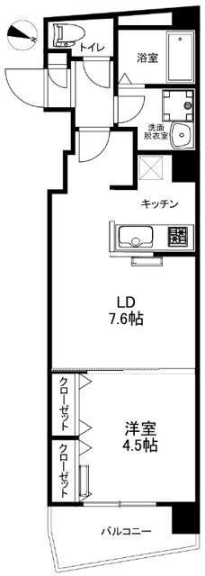 ルミナス西日暮里(1LDK/10階)の間取り写真