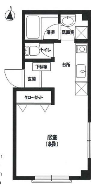 パークサイド(ワンルーム/1階)の間取り写真