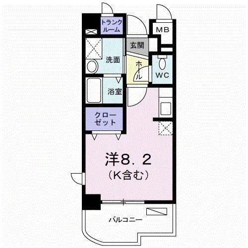 コートライブリーN(ワンルーム/2階)の間取り写真