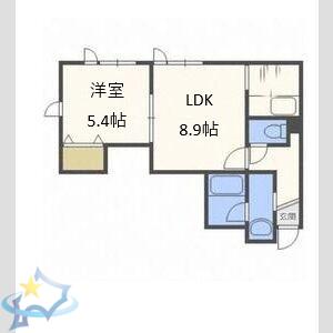パームハイツ(1LDK/3階)の間取り写真