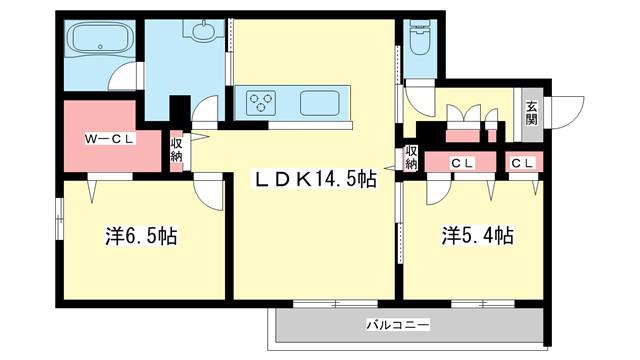 シャーメゾンラフォレ(2LDK/2階)の間取り写真