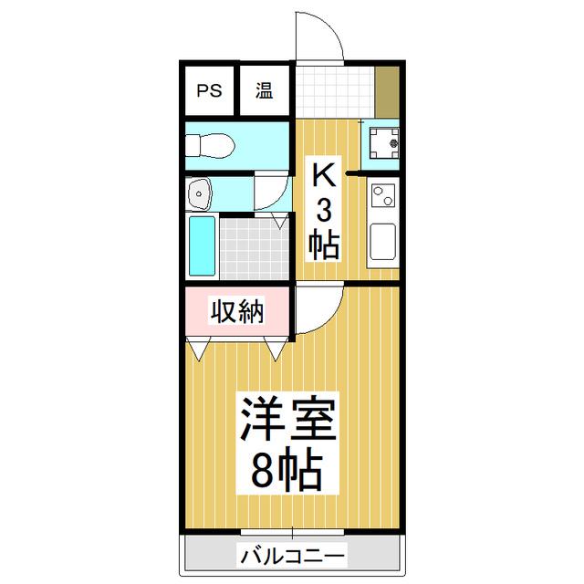 マンション山西(1K/2階)の間取り写真