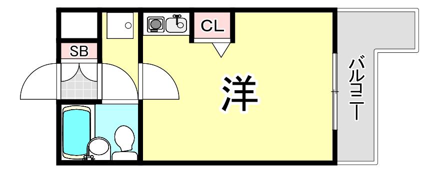 グランピア上甲子園(ワンルーム/3階)の間取り写真