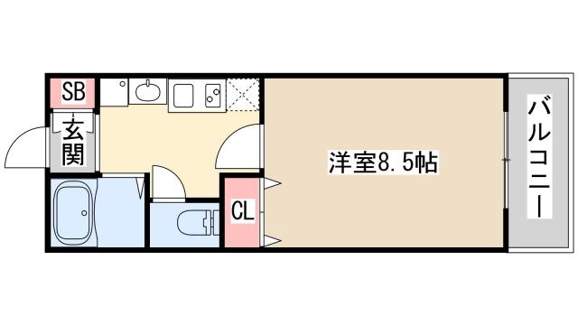 SANKOガルフタワー(1K/11階)の間取り写真