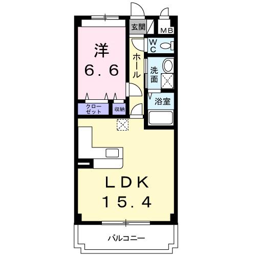 スマイルK・II(1LDK/3階)の間取り写真