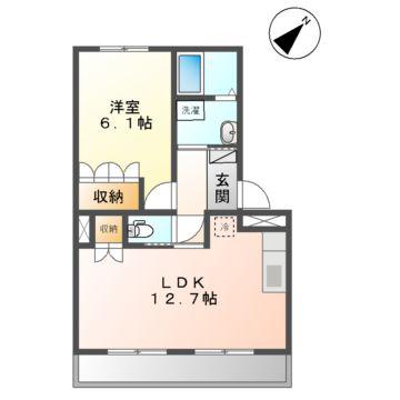 ひらその(1LDK/2階)の間取り写真