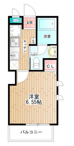 MDM 上麻生 I(1K/2階)の間取り写真