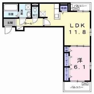 グレイス(1LDK/3階)の間取り写真