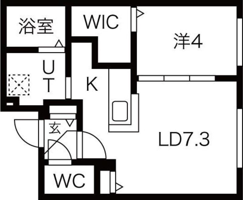 ロイヤルガーデン北6条(1LDK/3階)の間取り写真