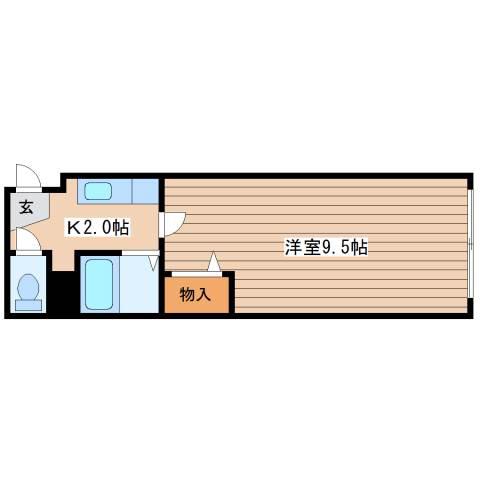 コア24A(1K/2階)の間取り写真