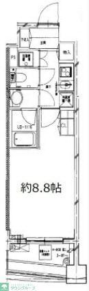 S-FORT中板橋(1K/8階)の間取り写真