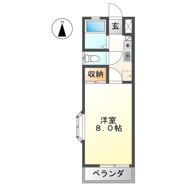 ハイツフューチャー(1K/2階)の間取り写真
