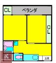 エレガンス5(2DK/3階)の間取り写真