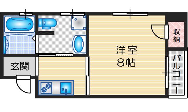 三功ビル(1K/3階)の間取り写真