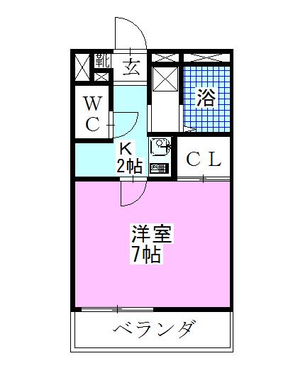 レオパレスSHO3(1K/2階)の間取り写真