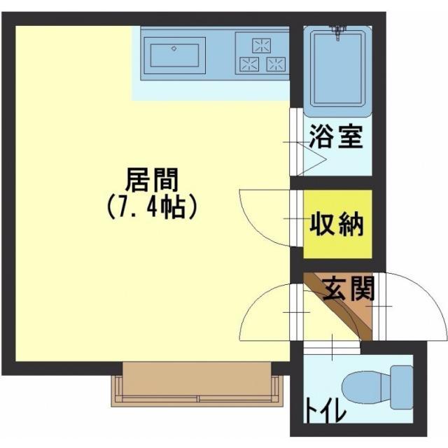 テラハウス万代(ワンルーム/1階)の間取り写真