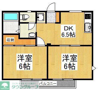 グリーンペア986(2DK/2階)の間取り写真