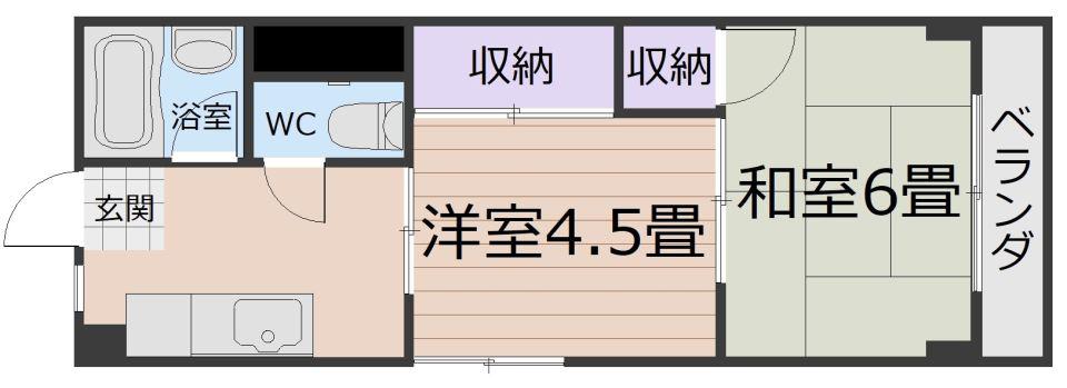 下坊マンション(2K/3階)の間取り写真