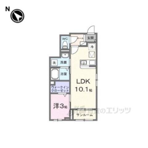 フレッシュハウス3(1LDK/1階)の間取り写真