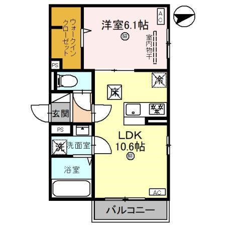 ユーフォリア(1LDK/1階)の間取り写真