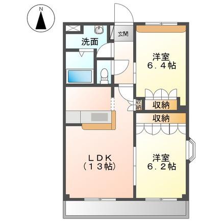 エルアール(2LDK/2階)の間取り写真