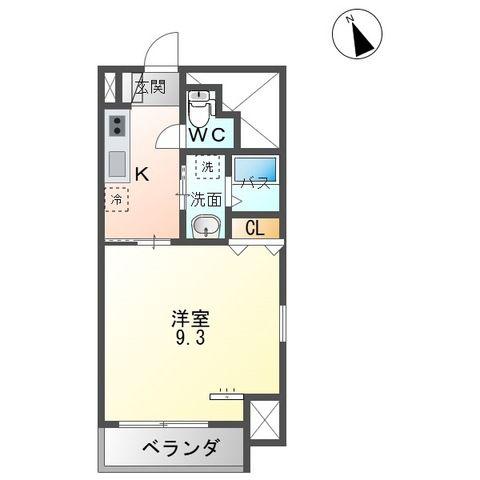 長町1丁目マンション(1K/2階)の間取り写真