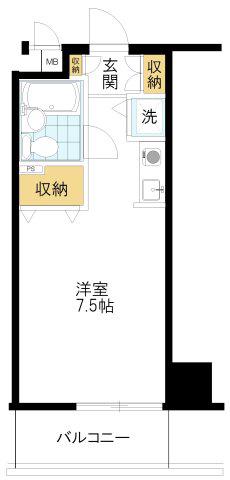 フロール巣鴨(ワンルーム/5階)の間取り写真
